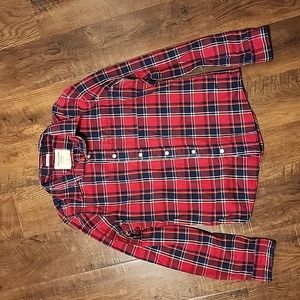 Large Abercrombie & Fitch Button Up - Red and Blue